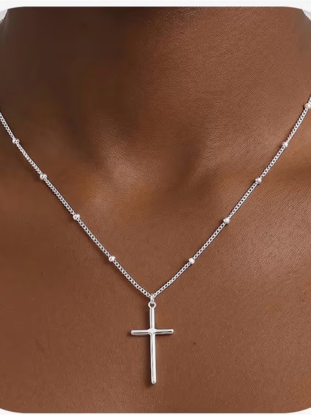 Delicate Silver 925 Cross Pendant Necklace - Women's Fashion- New with Dust Bag